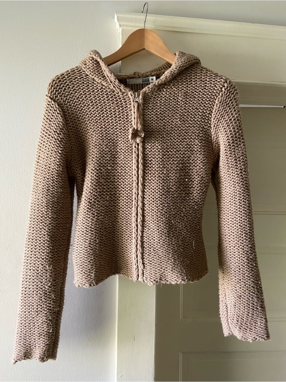 Y2K Crop Knit Zip Up Hoodie